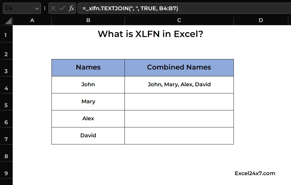 TextJoin Functions causes Excel XLFN in Excel 2013 version