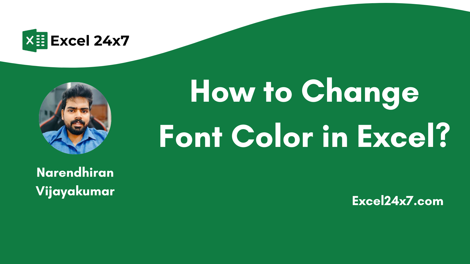 How to change font color in excel excel24x7